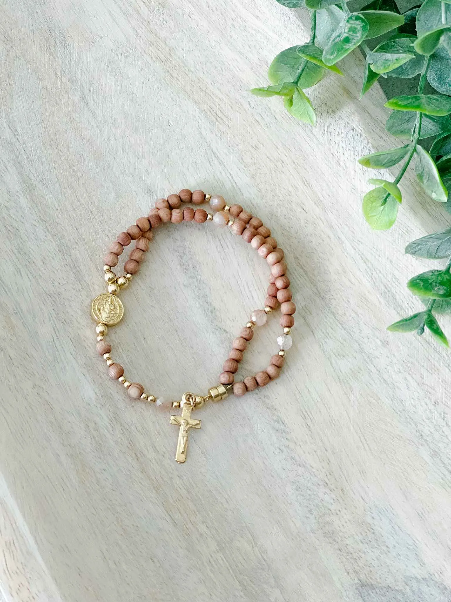 Rosewood Full Rosary Bracelet