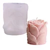 Rose Bud Candle Silicone Mould DIY Flower Aromatherapy Candle Mould Reusable Handmade Soap Silicone Moulds for Valentines Day Wedding Handicraft Souvenir (Valentine Day B)