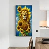 Diamond Painting-DIY Full Round Drill Sunflower Lion(40*70CM)
