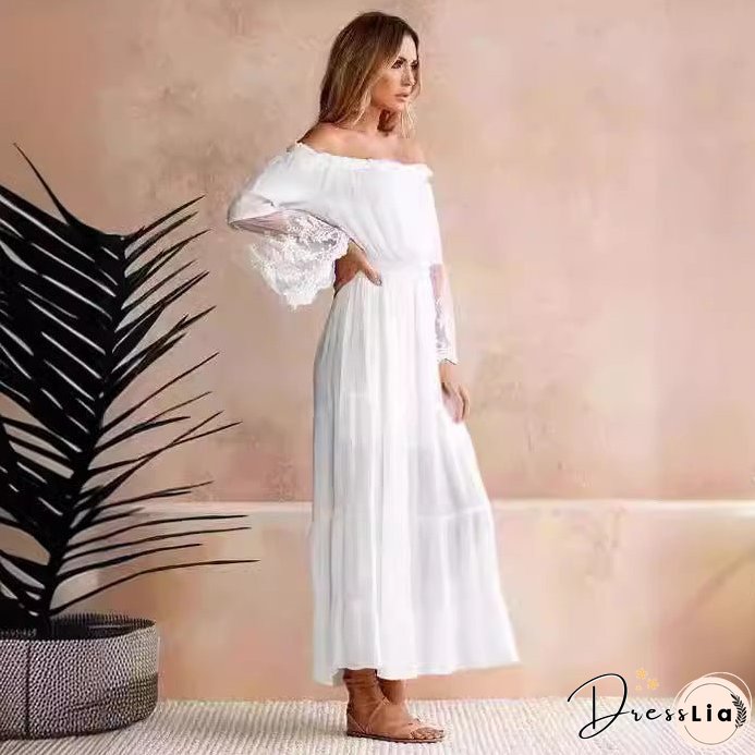 Women's Pretty Classy Lace Stitching Dress Dresses