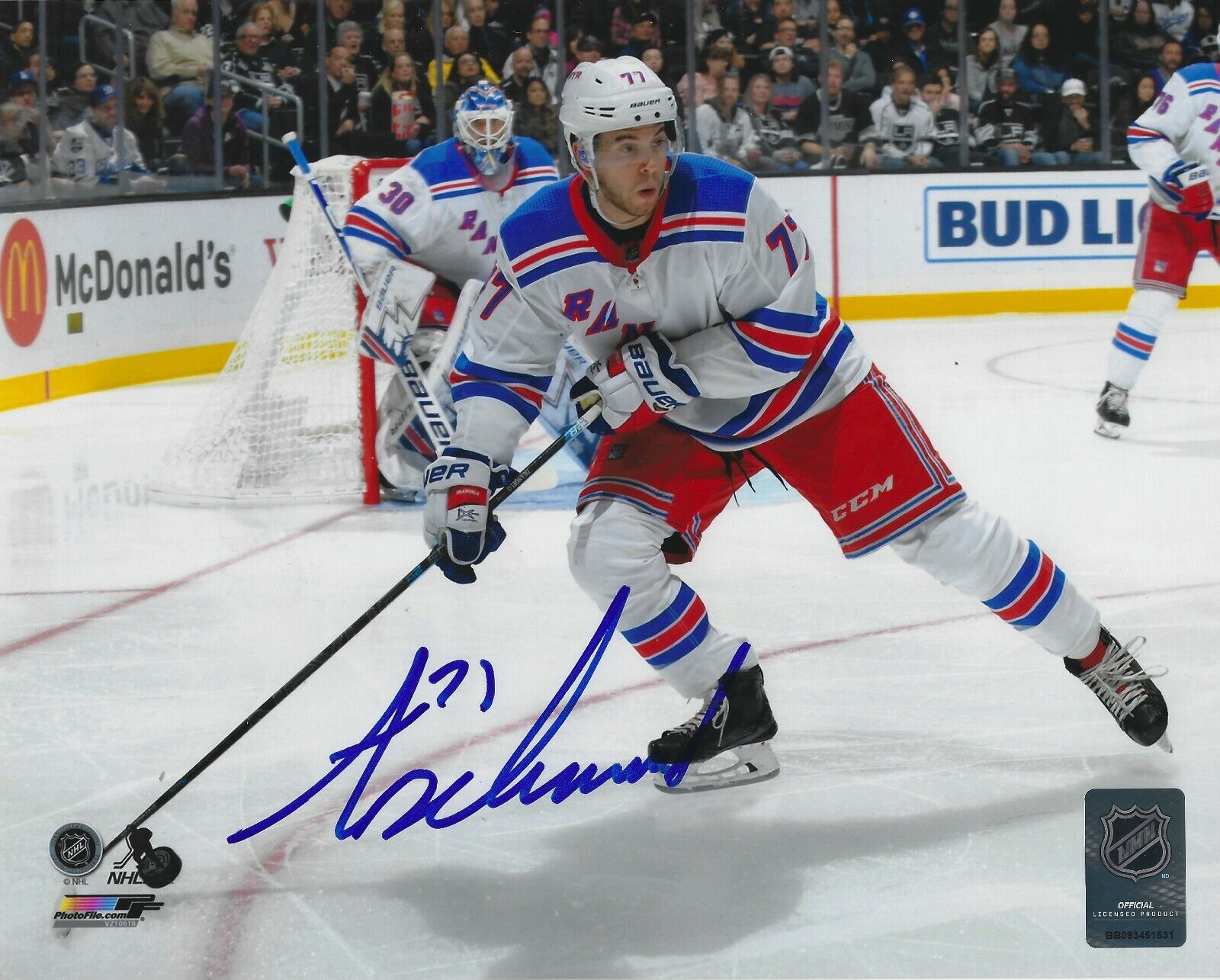 Signed 8x10 ANTHONY DEANGELO New York Rangers Autographed Photo Poster painting - COA