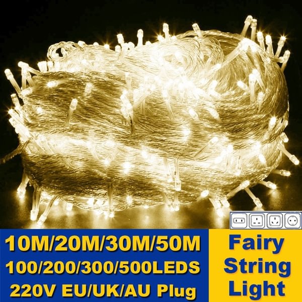 Newes Christmas Fairy Light Outdoor Waterproof 30M/20M/10M 300/200/100LED Fairy Lights Colorful Ultra-bright Light LED String Light Chirstmas String Garland For Xmas Wedding Christmas Halloween Party Holiday - Shop Trendy Women's Fashion | TeeYours