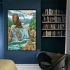 >SALE<Full Embroidery Cotton Thread 11CT Printed Waterfall Eagle Cross Stitch 50x70cm