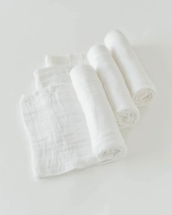 Cotton Muslin Swaddle Blanket 3 Pack - White