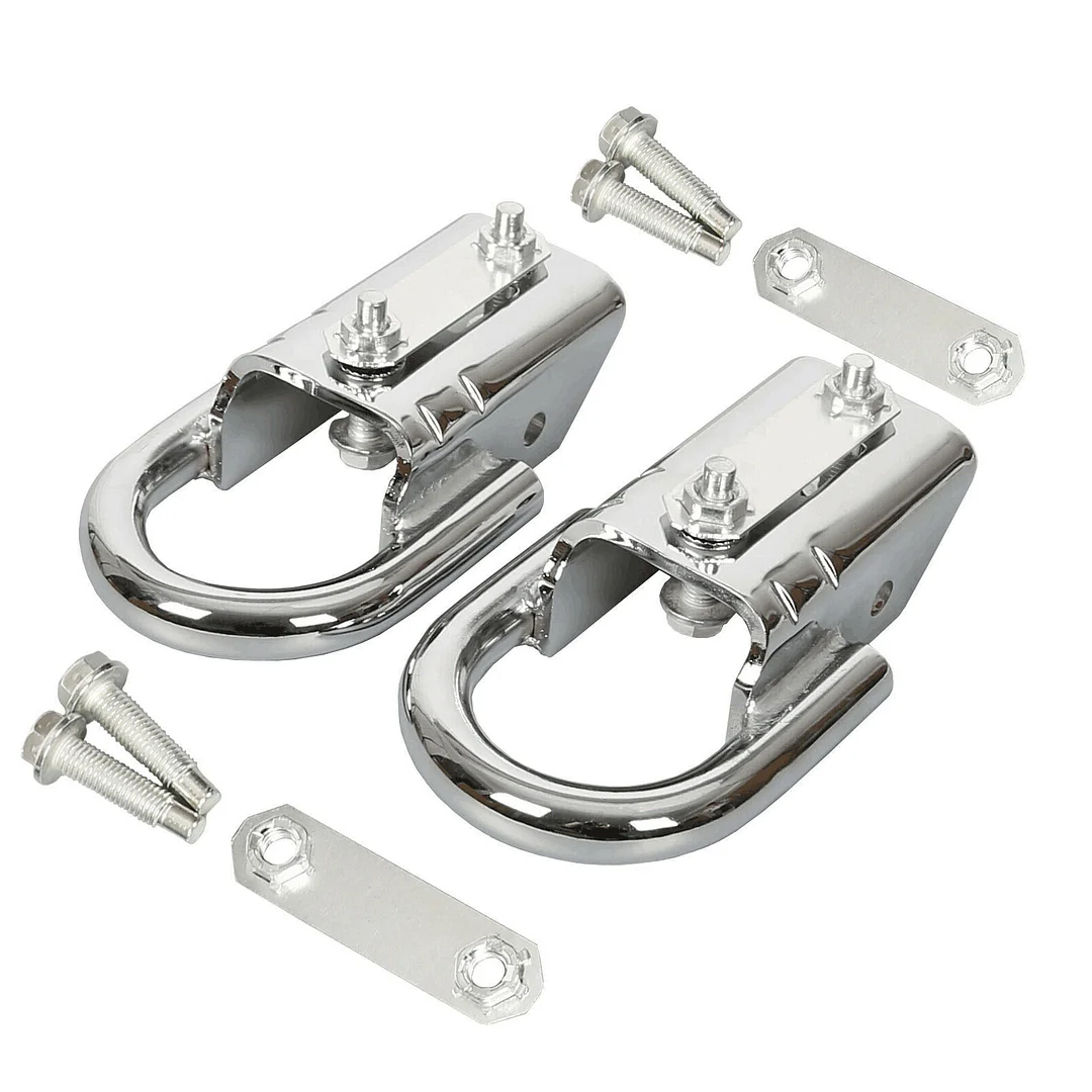 (*U.S. Mainland Only*) Tow Hooks Fit for Ford F150 F-150 2009-2021 Heavy duty Steel Chrome Plated Pair w/Hardwares