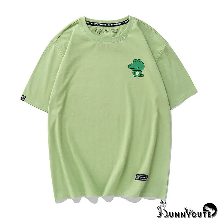 Kawaii Dinosaur Print T-shirt Short Sleeve