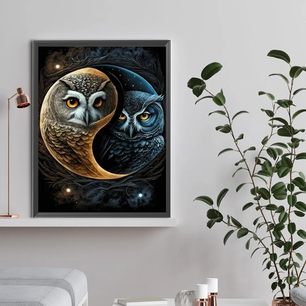 Full Round Diamond Painting 30*40cm - Yin Yang Eagle