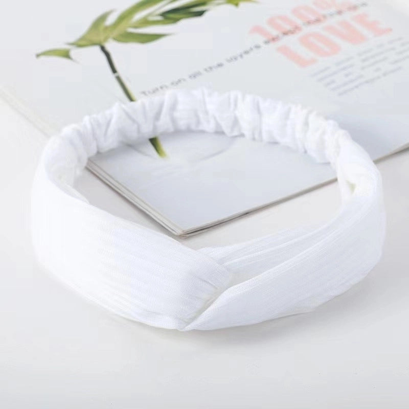 Casual Minimalist Stripe Solid Color Cloth Stripe Hair Band