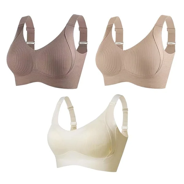 🏆️Women's Ribbed Push Up Adjustable Wireless Bra