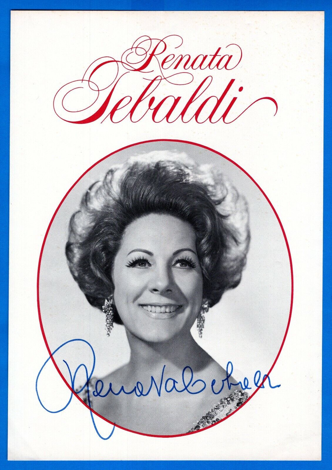 Renata Tebaldi Opera Soprano Hand Signed Autograph Advertisement Photo Poster painting