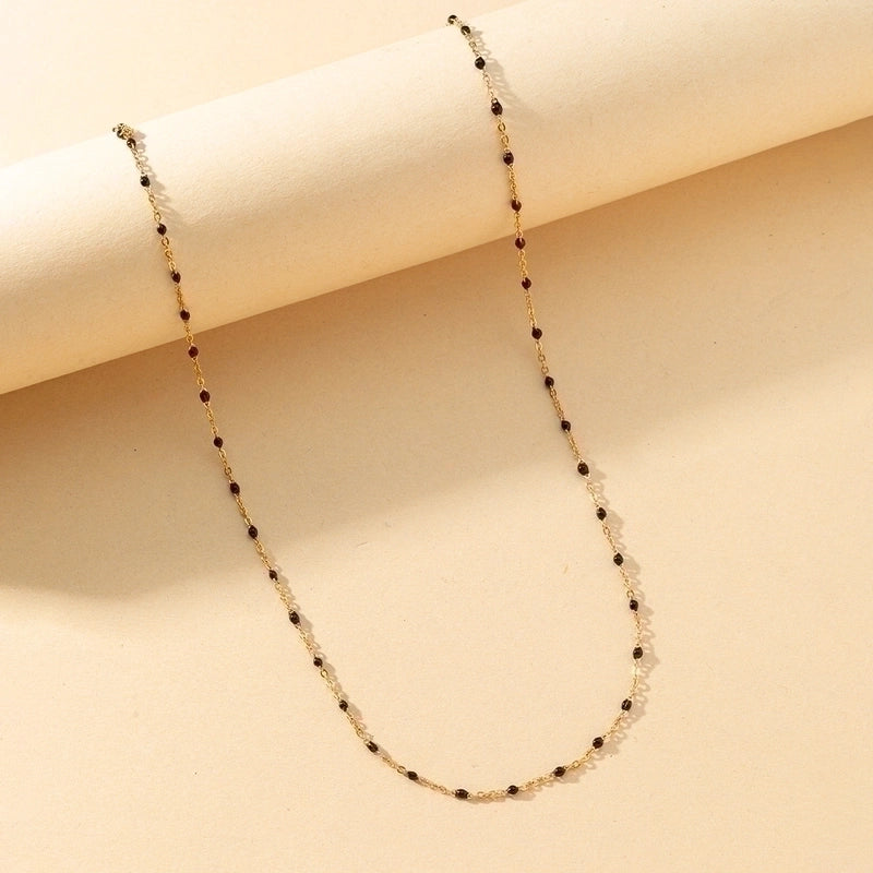 Shiny Solid Color Stainless Steel Chain Necklace