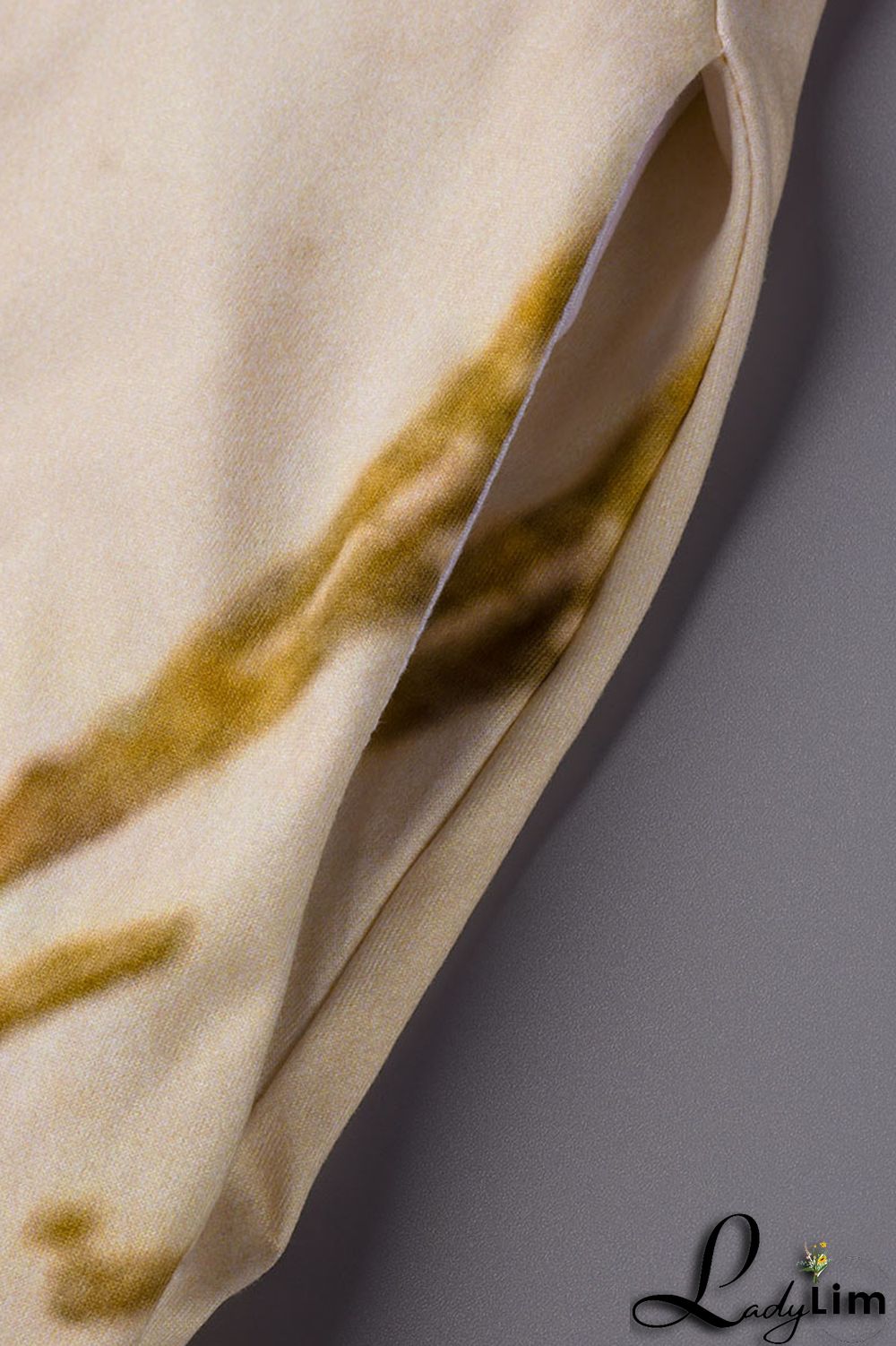 Apricot Sexy Casual Plus Size Butterfly Print Backless Spaghetti Strap Long Dress