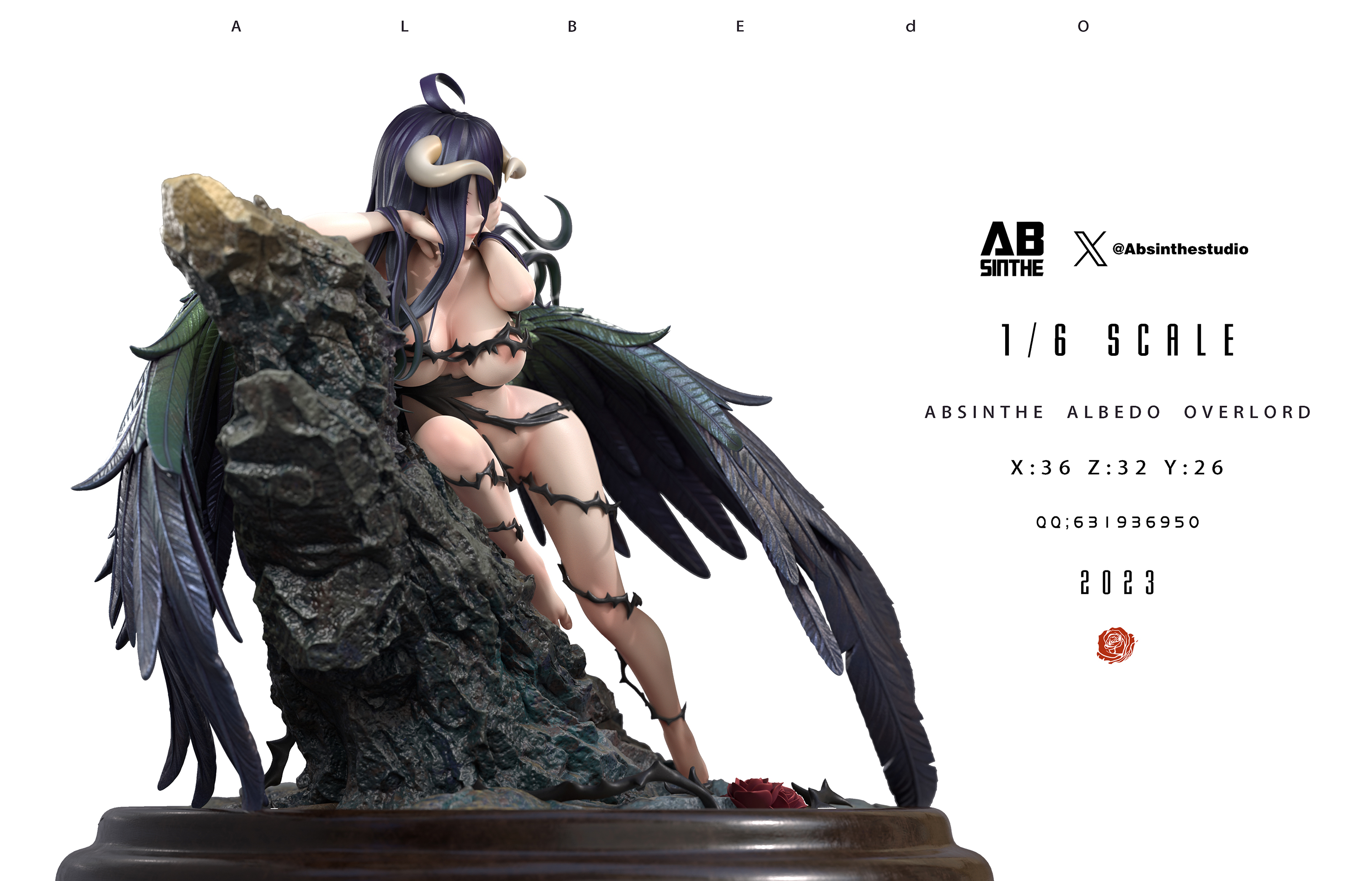 PRE-ORDER ABsinthe Studio - Albedo Overlord 1/6 Statue(GK) (Adult 18+)-