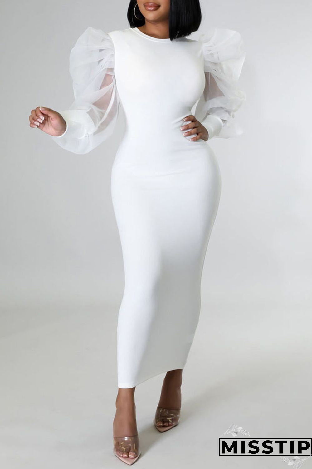 Black Fashion Casual Solid Patchwork O Neck Long Sleeve Dresses