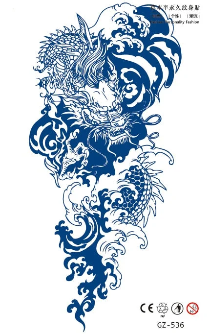 Temporary Waterproof Tattoo Stickers Seductive Snake Flower Ink Lasting Sexy Girls Arm Chest Waist Buttocks Realistic Fake Tatoo