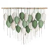 (Finished Product)Bohemian Handmade Leaf Wall Art No Drilling Handmade Craft Macrame Wall Decor Handmade Woven Leaf Tapestry for Apartment Living Room Bedroom Nursery Backdrop
