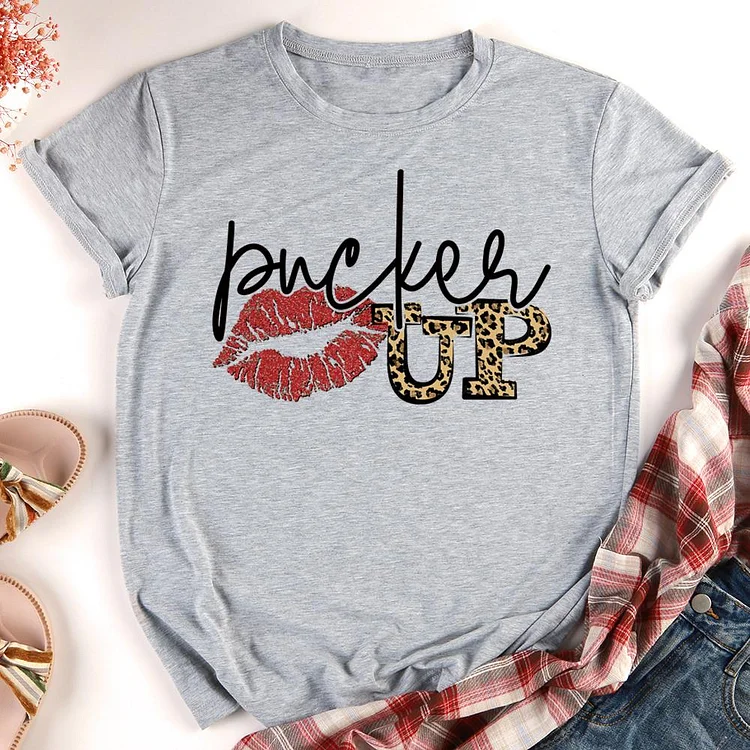 Pucker Up with Red Lips T-shirt Tee-011548-Annaletters