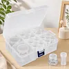 2Psc Pumpkin +16Pcs Round Bottles Diamond Painting Containers Multi Purpose Portable Plastic Case Box with Stickers & Compartments Arts Crafts Storage Bottle for Hardware Rhinestone (16pcs)