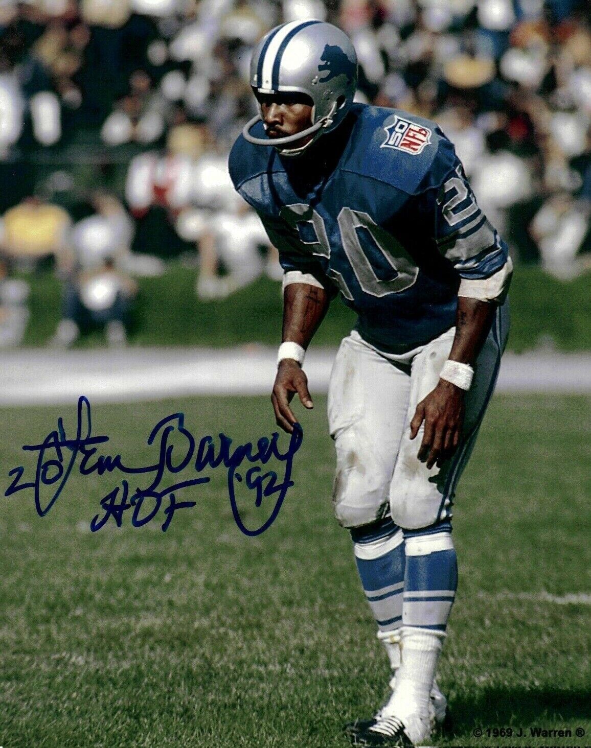 Lem Barney Autographed Signed 8x10 Photo Poster painting ( HOF Lions ) REPRINT