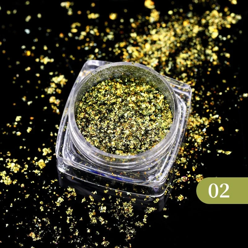 1 Box Sparkly Shinning Nail Sequins Glitter Orange iridescent Powder Flakies Paillette DIY Nail Art Decoration-Nail Inspo