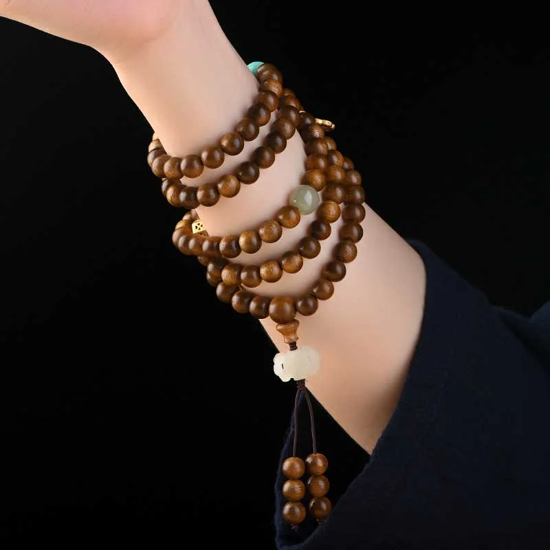 Tibetan Rosewood Protection Calm Bracelet Mala