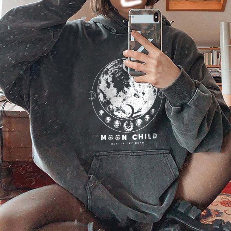 Minnieskull Moon child moon designer fashion casual hoodie