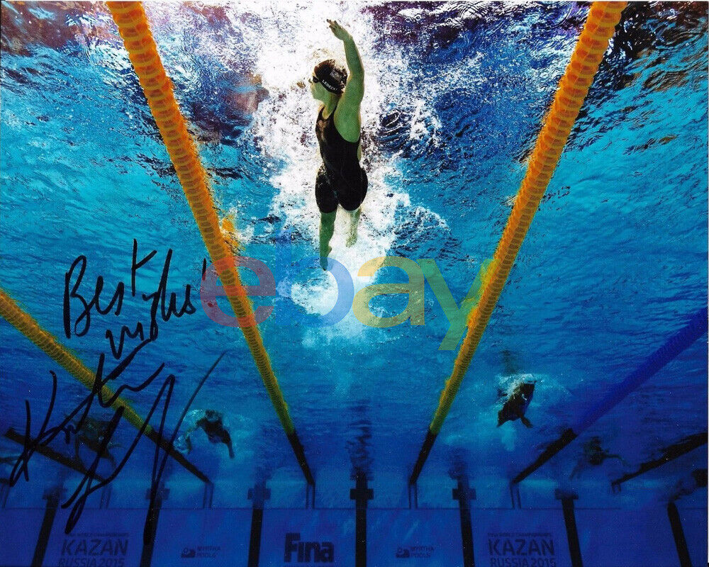 KATIE LEDECKY SIGNED AUTOGRAPHED 8X10 Photo Poster painting SWIMMING OLYMPICS GOLD RIO reprint