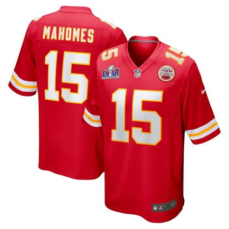 Men's Kansas City Chiefs #15 Patrick Mahomes  Red Super Bowl LVIII Game Jersey