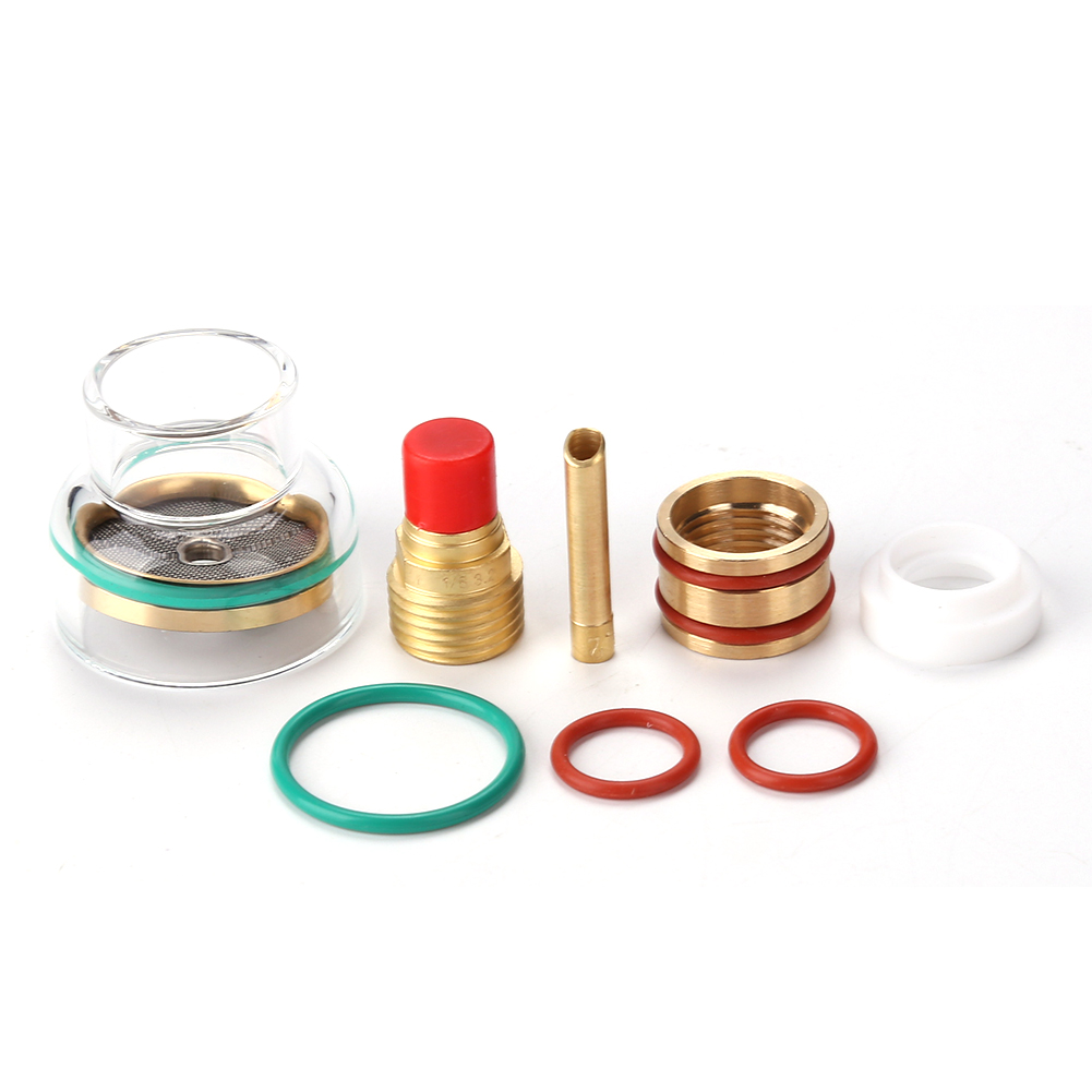 

7pcs 3.2mm Glass Cup Gas Lens Collet Kit for WP9/20 Argon Arc Welding Torch, 501 Original