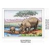 >SALE<Full Embroidery Eco-cotton Thread 11CT Printed Rhinoceros Cross Stitch 70x55cm