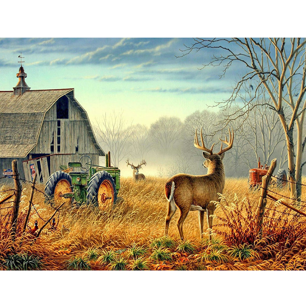 

50*40CM - Square Drill Diamond Painting - Deer, 501 Original