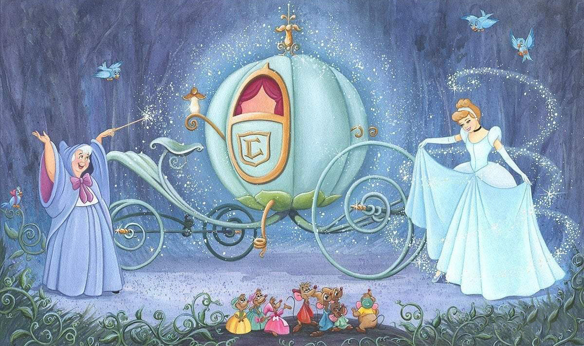 Disney Princess Snow White Cinderella 50*30CM(Canvas) Full Round Drill Diamond Painting gbfke