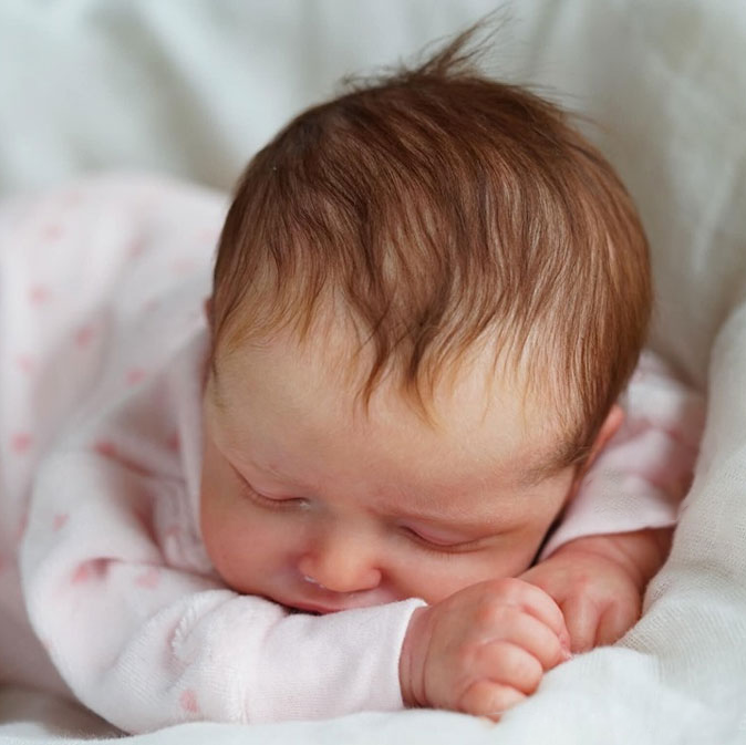 [Heartbeat Dolls]Handmade Reborn Toddler Dolls 20" Cute Reborn Baby Girls Doll Lesliam with Brown Hair Rebornartdoll® Rebornartdoll®