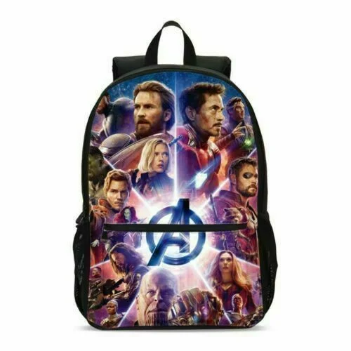 Buzzdaisy Avengers Endgame School Backpack 4PCS Shoulder Bag Lunch Bag Pen Bag