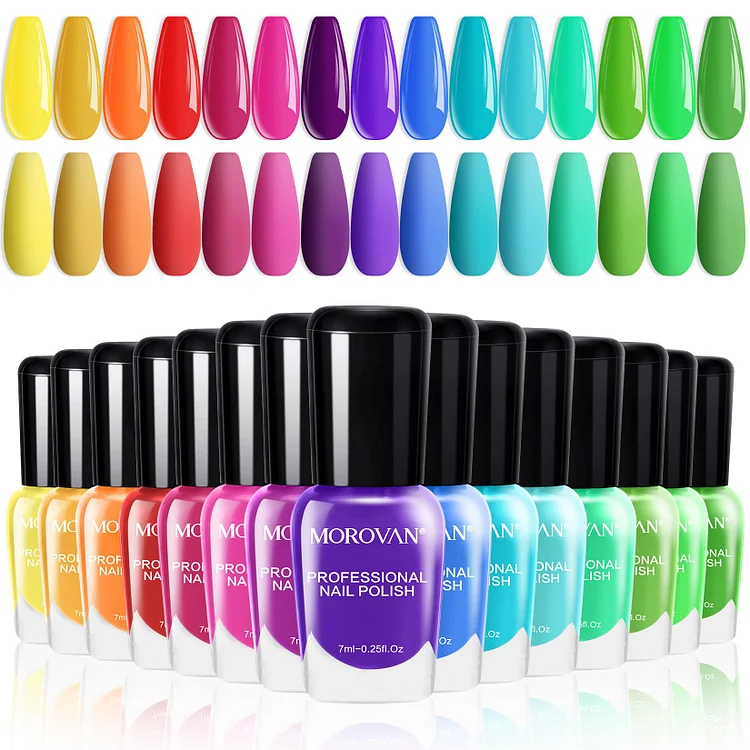 Rainbow Life - 15 Bright Colors 7ml Nail Polish Set