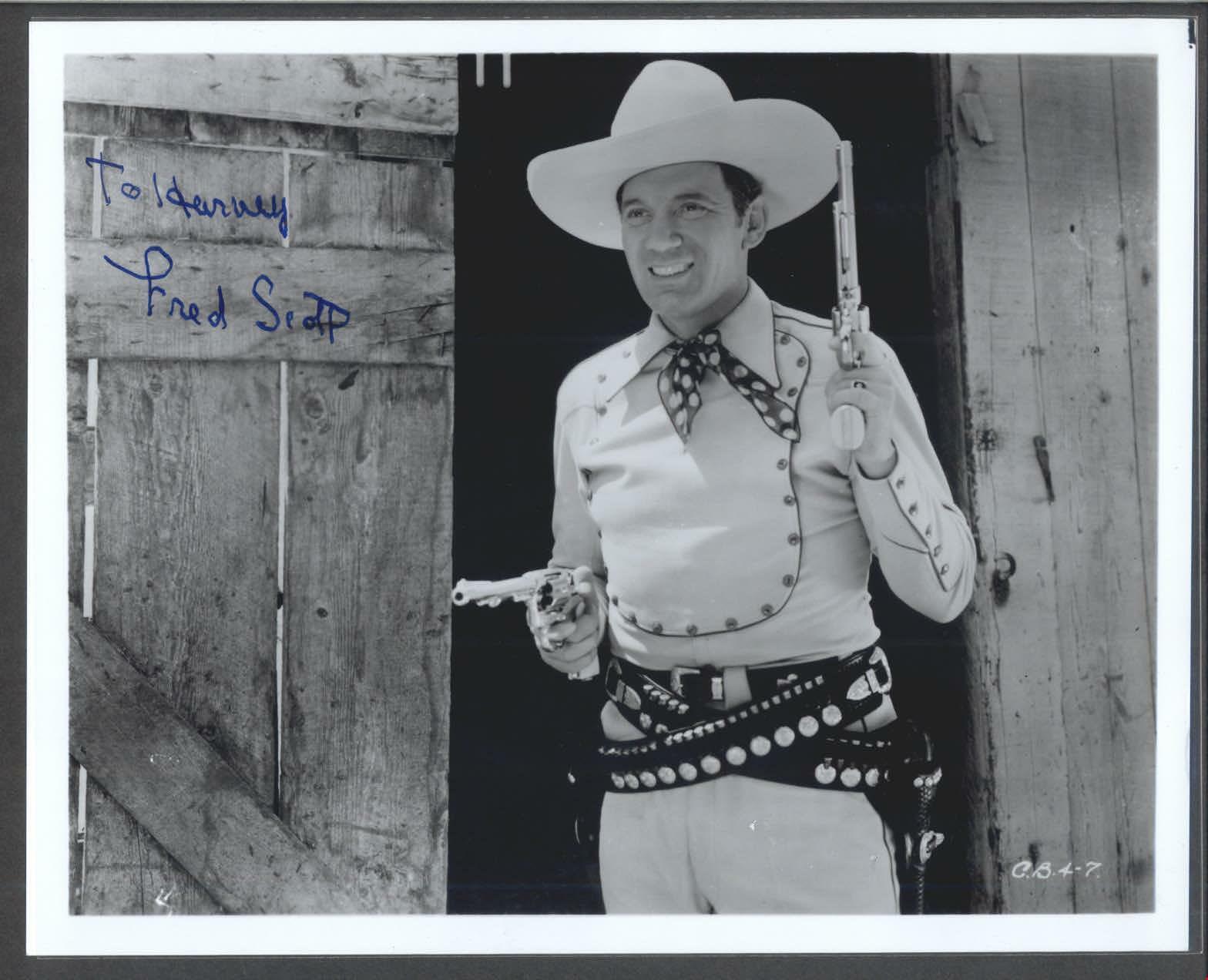 Fred Scott - Signed Vintage Celebrity Autograph Photo Poster painting - Singing Cowboy Actor