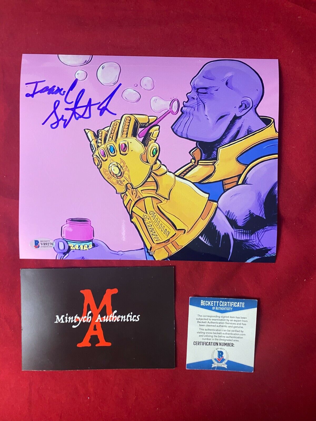 ISAAC SINGLETON AVENGERS ASSEMBLE SIGNED 8x10 Photo Poster painting! BECKETT COA! THANOS!