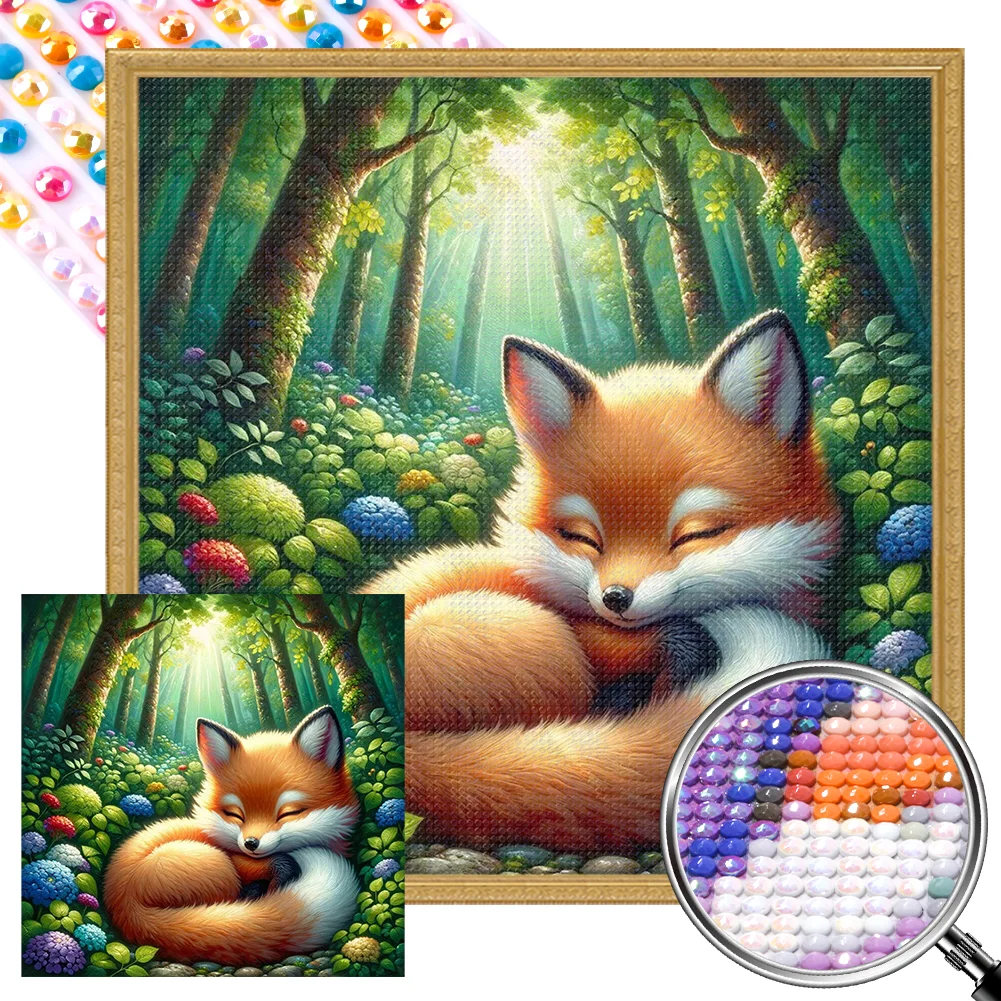 Full Round Partial AB Diamond Painting - Fox(Canvas|45*45cm)