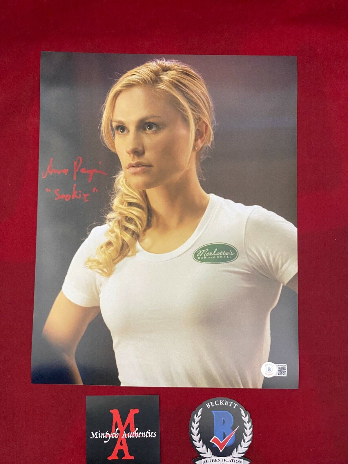 ANNA PAQUIN AUTOGRAPHED SIGNED 11x14 Photo Poster painting! TRUE BLOOD! SOOKIE! BECKETT COA!