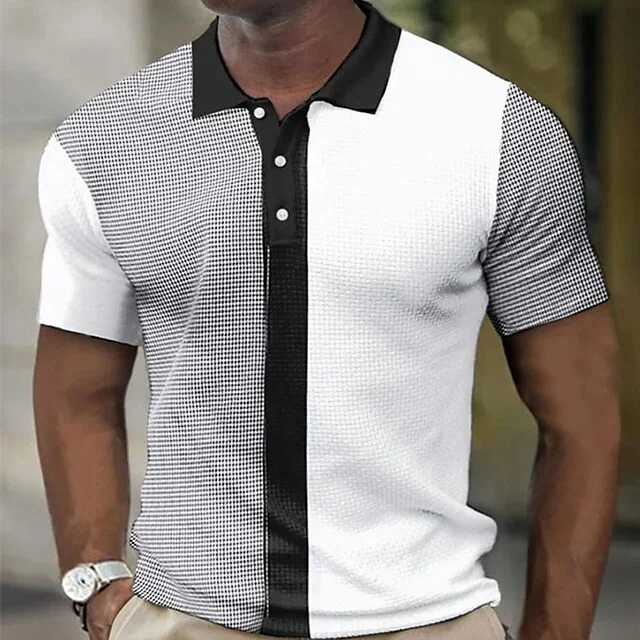 Men's casual loose short-sleeved polo shirt