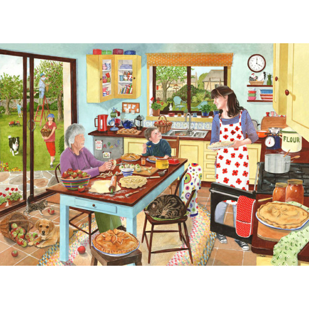 

40*30CM - Round Drill Diamond Painting - Family Life, 501 Original
