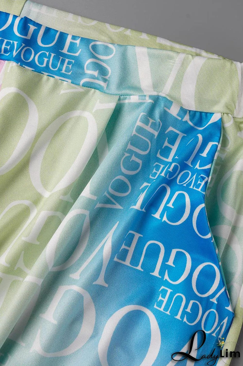 Cyanine Casual Print Patchwork O Neck Plus Size Two Pieces