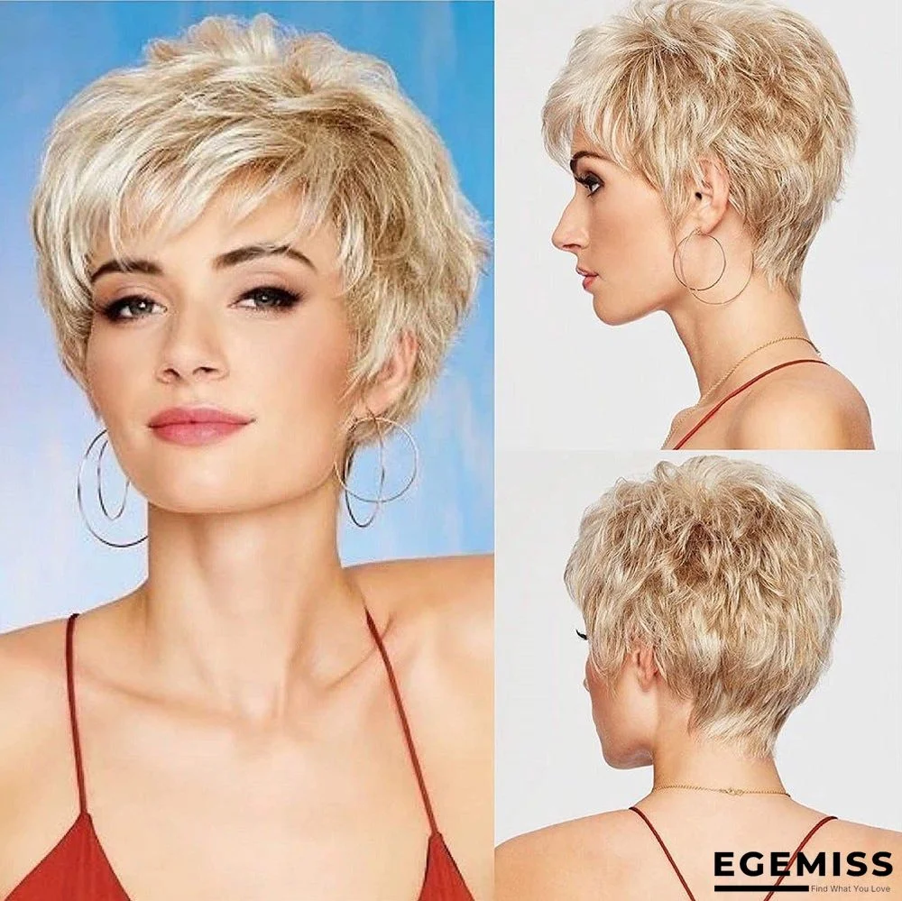 Short Wig Ladies Temperament Fashion Gold Micro-volume Short Paragraph | EGEMISS