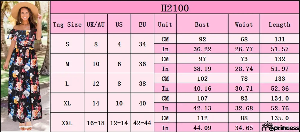 Summer Elegant Turndown Off Shoulder Floral Long Dress