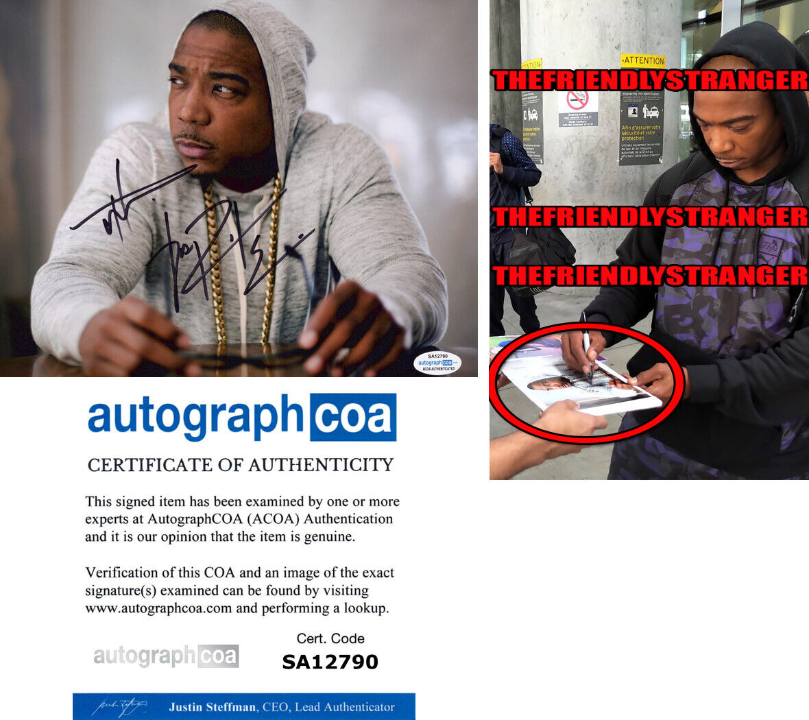 JA RULE signed Autographed 8X10 Photo Poster painting c EXACT PROOF - HOLLA HOLLA Rapper ACOA