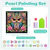 Diamond Painting-DIY Special Shaped Drill Rose Surrounded Mandala Owl with Frame(29x29cm)