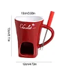 Candle Cup Cheese Chocolate Melting Ceramic Mug Chocolate Fondue Mug with Fork