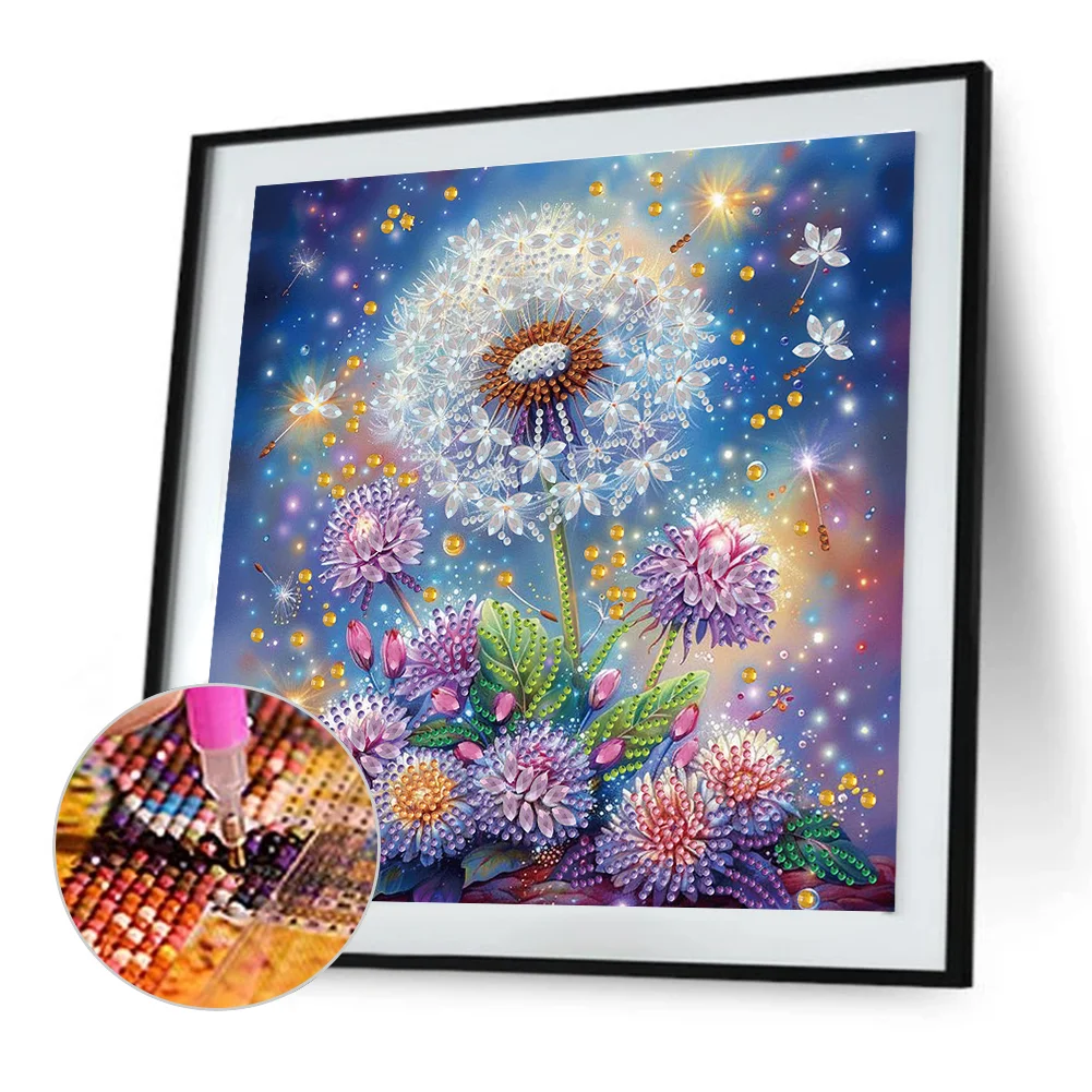 Diamond Painting - Partial Special Shaped Drill - Dandelion(Canvas|30*30cm)