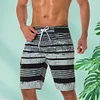Gioiacombo&trade; Pantaloni da spiaggia casual da uomo con stampa surf a righe