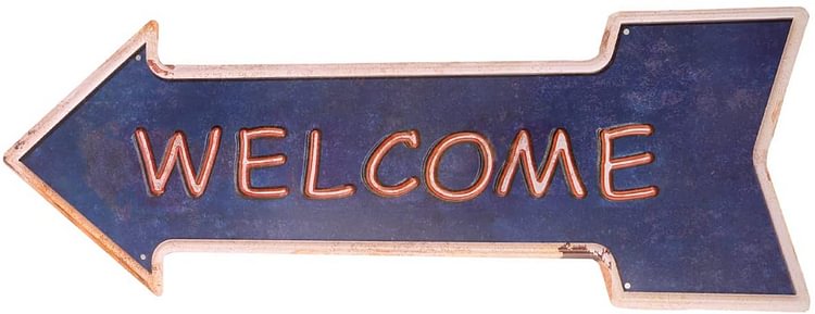 Welcome - Arrow Shape Vintage Tin Sign - 45*16CM